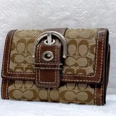Coach Soho Signature Flap Wallet Brown