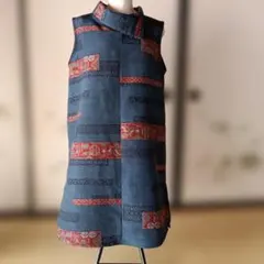 着物リメイク　紬のジャンパースカート