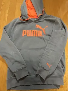 プーマ　PUMA フード付きパーカー グレー/オレンジ