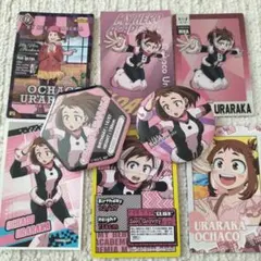 麗日お茶子缶バッジ2個&ステッカー2枚&カード4枚セット 僕のヒーローアカデミア