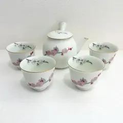 深川製磁 紅白花結び湯呑5急須1 茶器セット 新品 - メルカリ