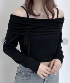 Heather ヘザー ギャザーオフショルプルオーバーのサムネイル
