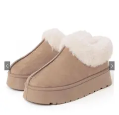 ベージュ ファー付き ムートンブーツ