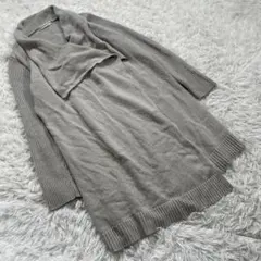 NARACAMICIE (2) ウール 総柄 シンプル ロングカーディガン