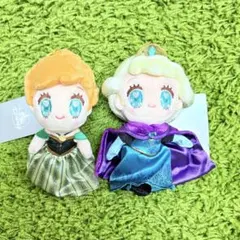 ディズニーストア　エルサ　アナ　 ぬいぐるみキーチェーン tiny 戴冠式