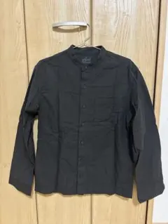 無印良品　スタンドカラーシャツXS ブラック