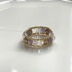 no.780 ビーズの指輪 ビーズリング　ハンドメイド