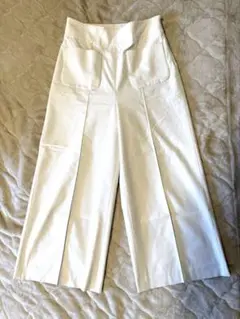 IENA イエナ　ホワイト　ワイドパンツ　7分丈