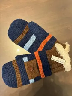 ニット手袋 フリース裏地