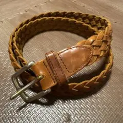 【GAP】ブラウン 編み込みレザーベルト Sサイズ