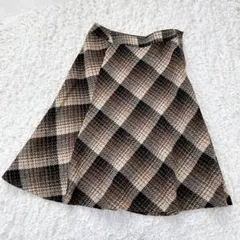 【大きいサイズ】23区　ツイード素材　チェック　フレアスカート　オンワード樫山