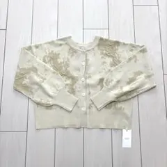 新品未使用　ボカシジャガードカーディガン　ローリーズファーム　アイボリー　Ｆ