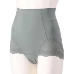 やわらか綿混ハイウエストショーツ24 セージグリーン М