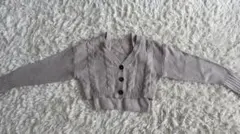 GRL クロップド丈カーディガンXキャミソールニットアンサンブル ベージュ M