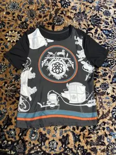 本日削除！馬車デザイン シルク半袖Tシャツ イタリア製　アームカバー付き