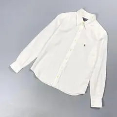 美品 ポロスポーツ ラルフローレン ボタンダウン長袖シャツ 白 9*GD287
