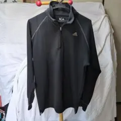 adidas ブラック ハーフジップ トップス L