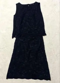✨上品✨UNTITLED ブラック　 レースセットアップ サイズ2