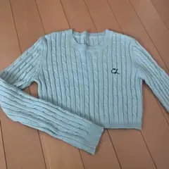 【clear】ミントグリーン リブクロップドニット