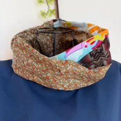 コットンスヌード　No.411　ねじれスヌード　つけ襟感覚　ハンドメイド