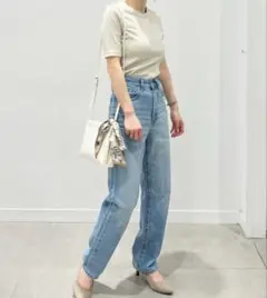 gu リブT ベージュ