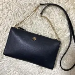 【美品】トリーバーチ ショルダーバッグ エマーソン レザー ブラック チェーン