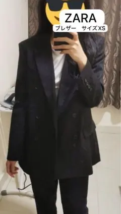 ZARA ダブルブレスト テーラードジャケット ストライプ XSのサムネイル