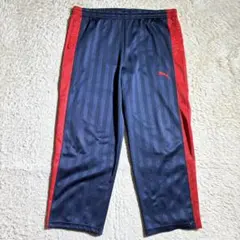 90s プージャー PUMA 刺繍ロゴ 日本製 トラックパンツ 紺赤 Y2K L