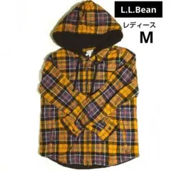 L.L.Bean ボア フード付き ジップアップ フランネル レディースM