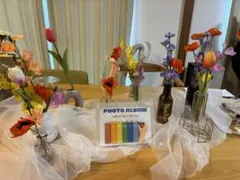 ウェルカムスペース　造花　花瓶　フォトスタンド 結婚式