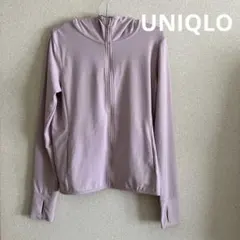 薄紫 （ピンク系）フルジップ フード付きパーカーM ユニクロ