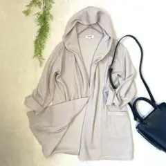 最安値‼️SOUP スープ　ロングカーディガン　フード付きカーディガン　ベージュ