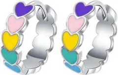 ☘️ハートフープイヤリング ピアス ストライプ レディース 人気 両耳