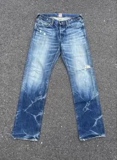PRPS 紫製品 デニムパンツ ダメージ加工 ヒゲ 32 日本製のサムネイル