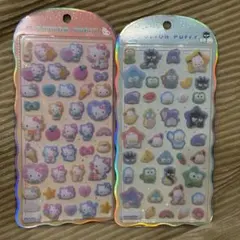 新品　ハローキティ はぴだんぶい2シート サンリオ　コットンパフィーシール