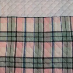キルティング生地　T/Cチェック柄　ピンク、グリーン、ホワイト
