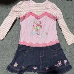 メゾピアノ べリエちゃん重ね着風 ワンピース 120cm