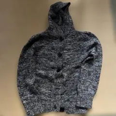 SELF+SERVICE ニット　フード付き　カーディガン　グレー　M