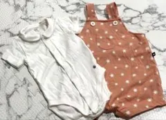 プチバトー ロンパース サロペット セット 半袖 春夏 60 70 女の子