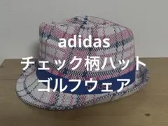 adidas チェック柄バンド付きハット ゴルフウェア