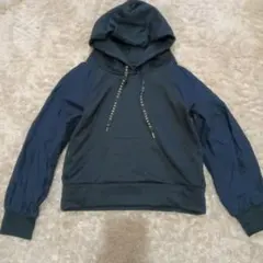 極美品　シソラスSYSORUS異素材ドッキングプルオーバーパーカートレーナー38