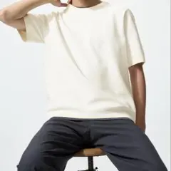 UNIQLO ウォッシャブルミラノリブニットTシャツ
