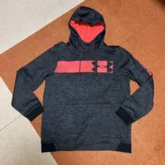 UNDER ARMOUR フード付きパーカー ダークグレー/ピンク