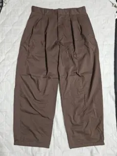 UNIQLO U タックワイドパンツ ブラウン ウエスト79cm