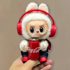 ラブブ洋服　Labubuぬいぐるみ着　ぬい服　17cm着せ替え服4点セット(赤)