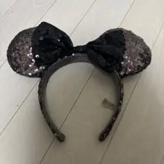ミニーマウス型カチューシャ 黒とシルバー