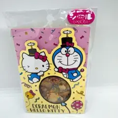 【新品未開封】ドラえもん×ハローキティ　フレークシール　ぷるつやシール20枚