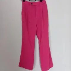 LOWRYSFARM ピンク フレアパンツ 2タック【A056】