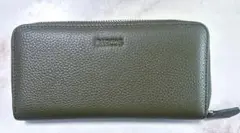 【新品未使用】BARCOS バルコス　シュリンクレザー長財布　カーキ　匿名配送
