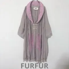 希少✨FURFUR エスニック ガウン ピンク ベージュ 羽織 カーディガンのサムネイル